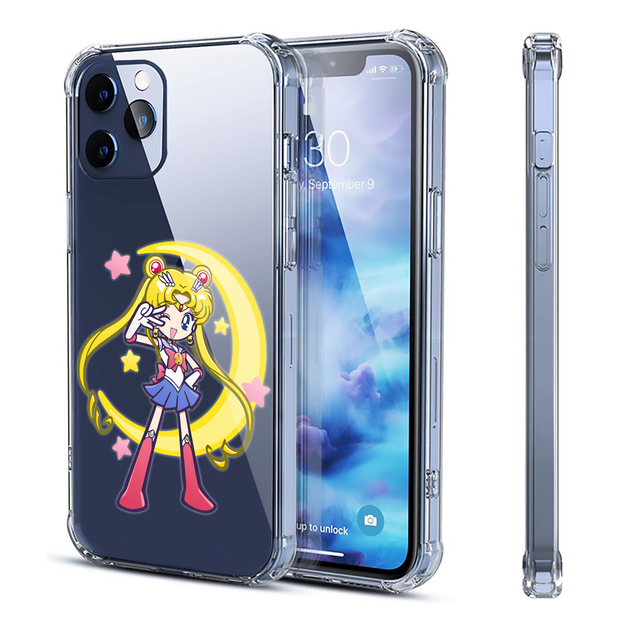 （画像用） 美少女戦士セーラームーン 月野 うさぎ つきの うさぎ Sailor Moon Tsukino Usagi 【iPhone 12シリーズ対応】透明スマホケース（クリアソフトケース）